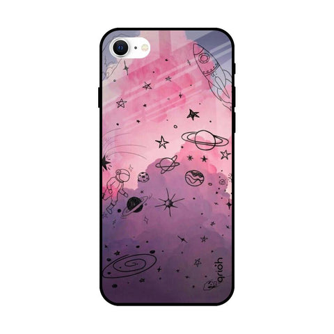 Space Doodles iPhone SE 2022 Glass Back Cover Online