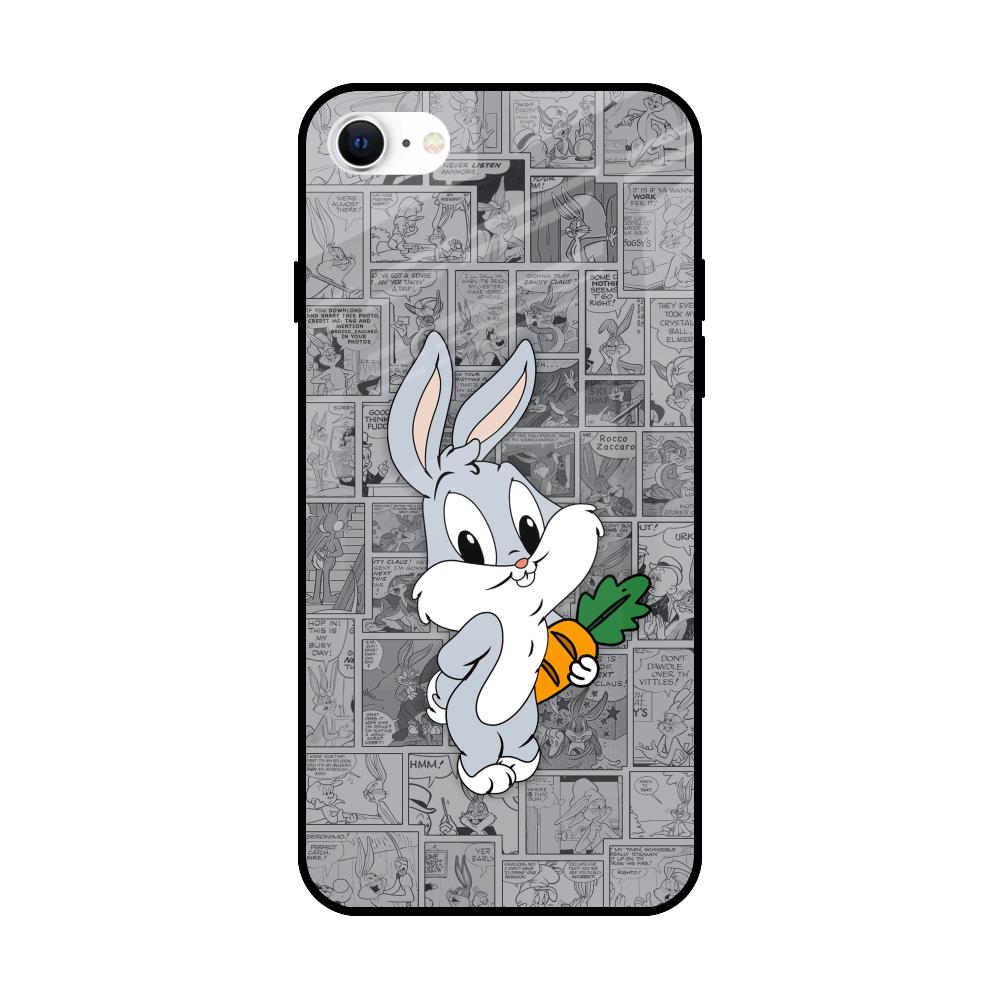Cute Baby Bunny iPhone SE 2022 Glass Back Cover Online
