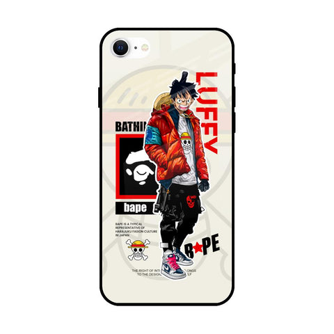Bape Luffy iPhone SE 2022 Glass Back Cover Online