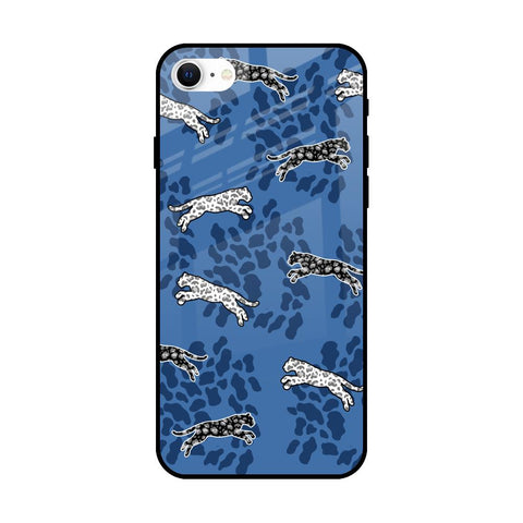 Blue Cheetah iPhone SE 2022 Glass Back Cover Online
