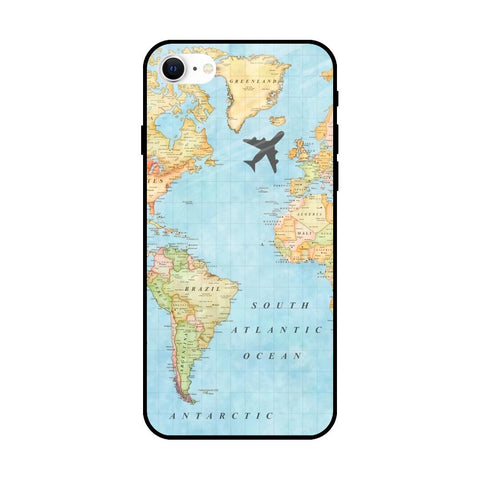 Travel Map iPhone SE 2022 Glass Back Cover Online