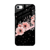Floral Black Band iPhone SE 2022 Glass Back Cover Online