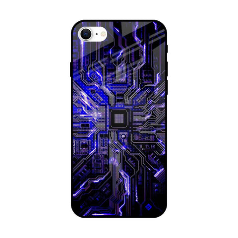 Techno Color Pattern iPhone SE 2022 Glass Back Cover Online