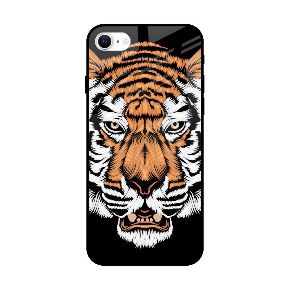 Angry Tiger iPhone SE 2022 Glass Back Cover Online
