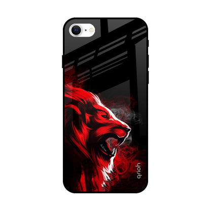 Red Angry Lion iPhone SE 2022 Glass Back Cover Online