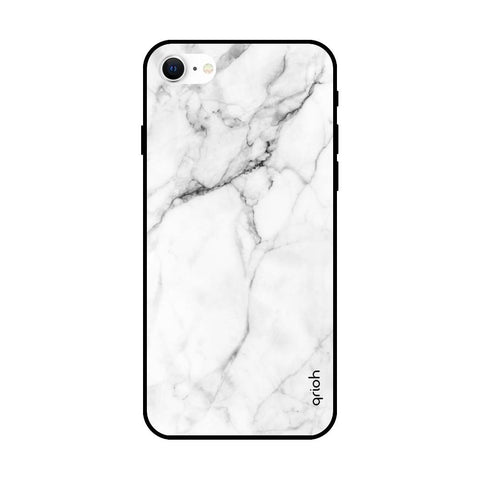 Modern White Marble iPhone SE 2022 Glass Back Cover Online