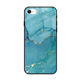 Blue Golden Glitter iPhone SE 2022 Glass Back Cover Online