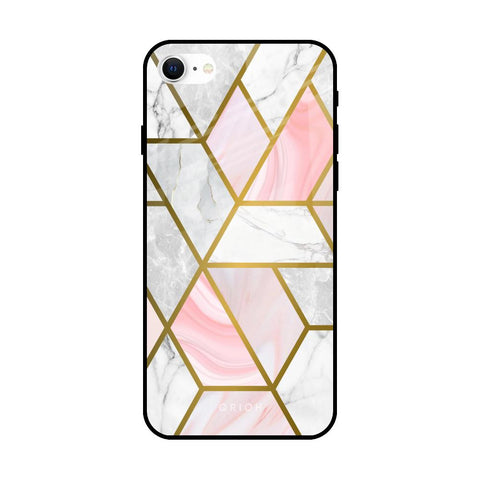 Geometrical Marble iPhone SE 2022 Glass Back Cover Online