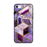 Purple Rhombus Marble iPhone SE 2022 Glass Back Cover Online