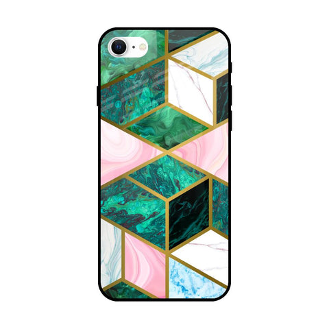 Seamless Green Marble iPhone SE 2022 Glass Back Cover Online