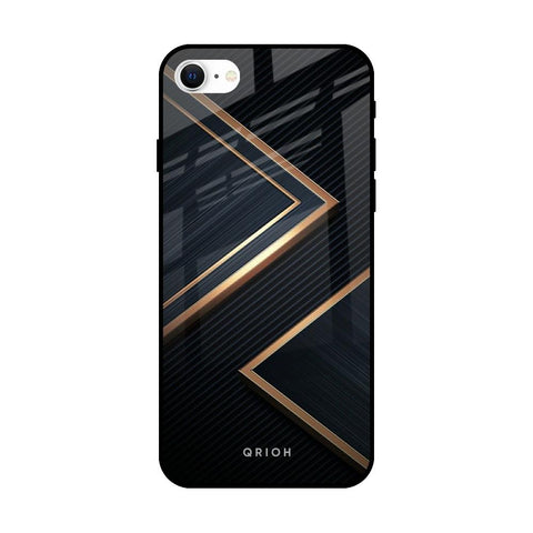 Sleek Golden & Navy iPhone SE 2022 Glass Back Cover Online