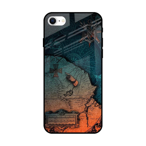 Geographical Map iPhone SE 2022 Glass Back Cover Online