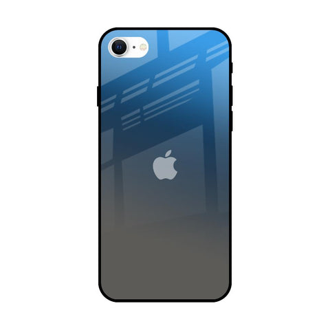 Blue Grey Ombre iPhone SE 2022 Glass Back Cover Online