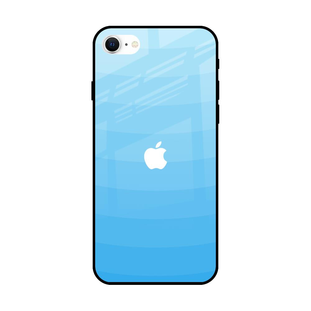 Wavy Blue Pattern iPhone SE 2022 Glass Back Cover Online
