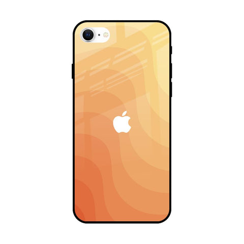 Orange Curve Pattern iPhone SE 2022 Glass Back Cover Online