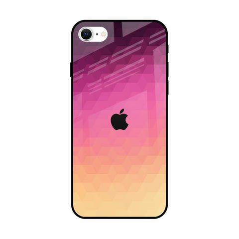 Geometric Pink Diamond iPhone SE 2022 Glass Back Cover Online