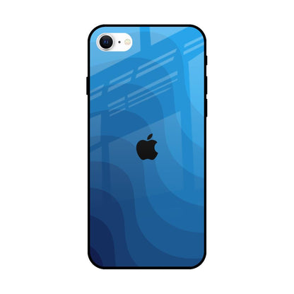 Blue Wave Abstract iPhone SE 2022 Glass Back Cover Online
