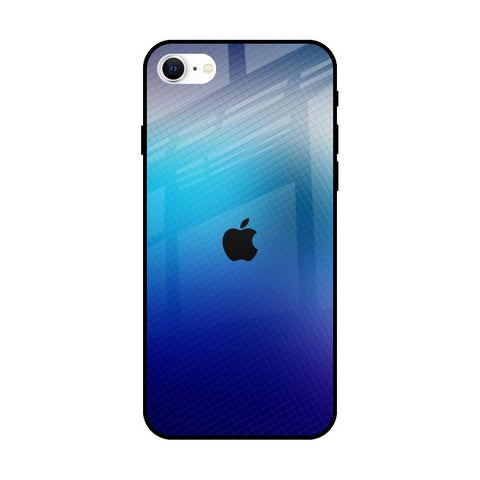 Blue Rhombus Pattern iPhone SE 2022 Glass Back Cover Online
