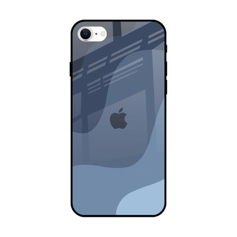 Navy Blue Ombre iPhone SE 2022 Glass Back Cover Online