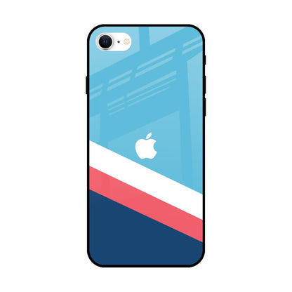 Pink & White Stripes iPhone SE 2022 Glass Back Cover Online