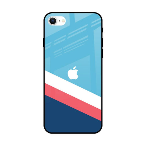 Pink & White Stripes iPhone SE 2022 Glass Back Cover Online