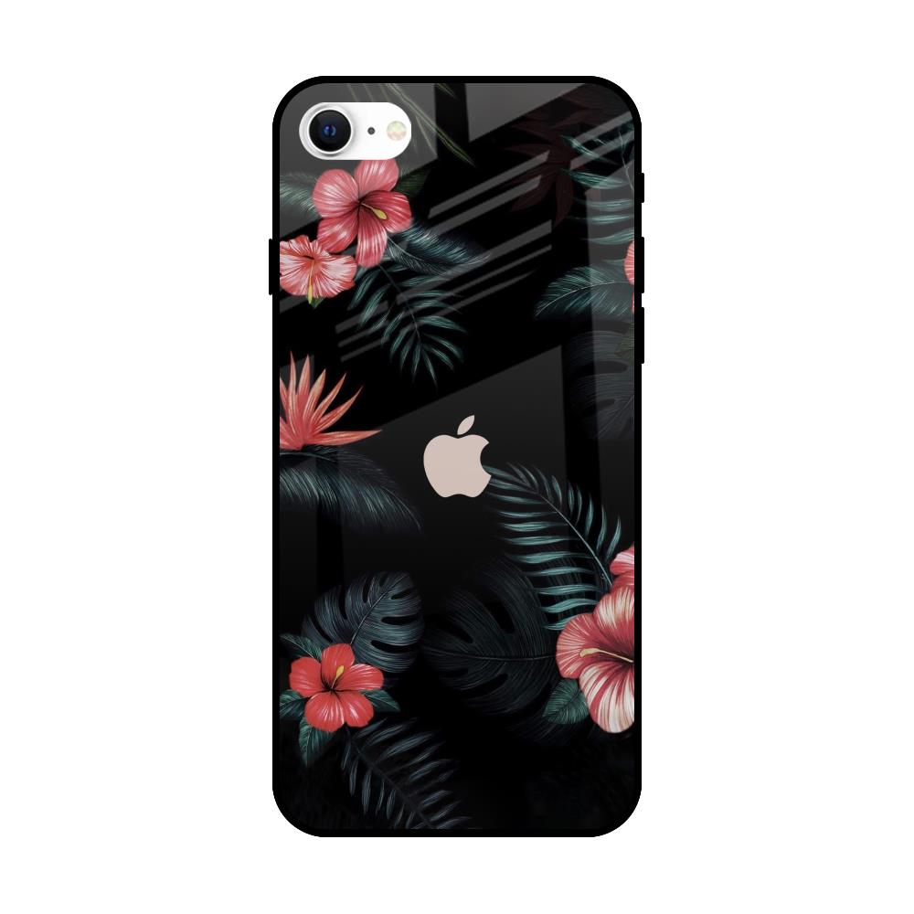 Tropical Art Flower iPhone SE 2022 Glass Back Cover Online