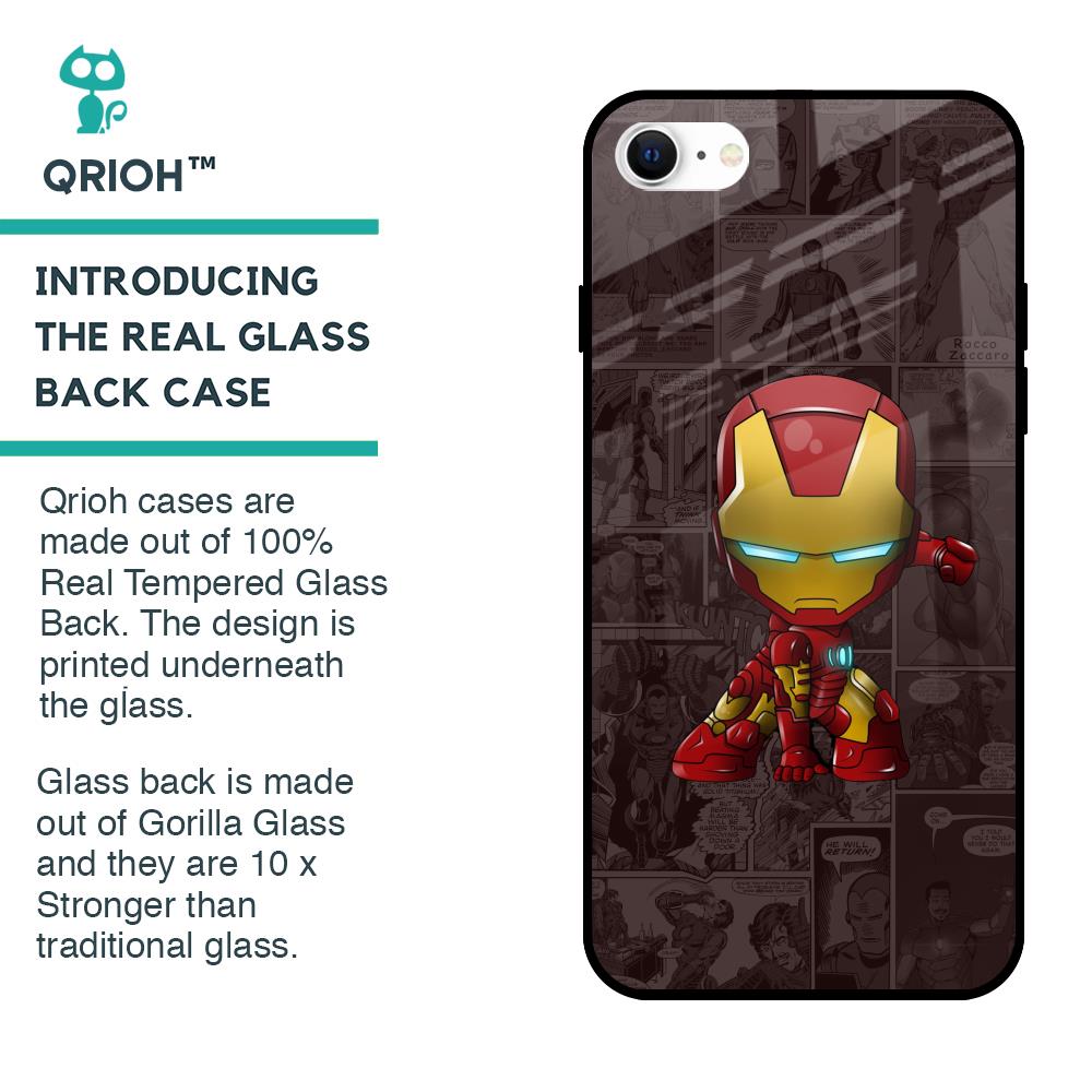 Angry Baby Super Hero Glass Case for iPhone SE 2022
