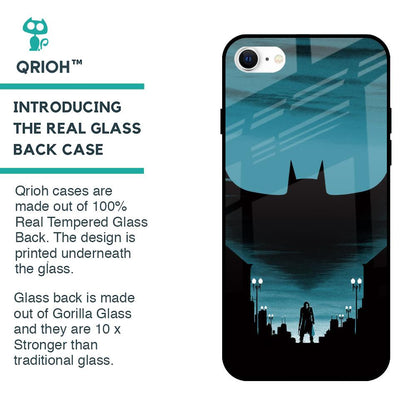 Cyan Bat Glass Case for iPhone SE 2022