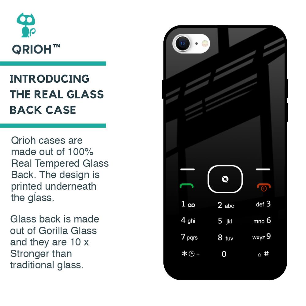 Classic Keypad Pattern Glass Case for iPhone SE 2022