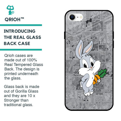 Cute Baby Bunny Glass Case for iPhone SE 2022