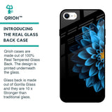 Half Blue Flower Glass Case for iPhone SE 2022