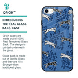 Blue Cheetah Glass Case for iPhone SE 2022