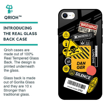 Danger Signs Glass Case for iPhone SE 2022