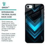 Vertical Blue Arrow Glass Case For iPhone SE 2022