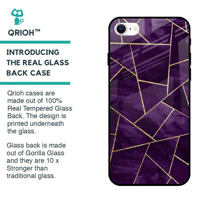 Geometric Purple Glass Case For iPhone SE 2022