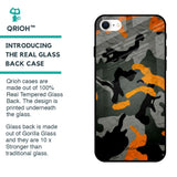 Camouflage Orange Glass Case For iPhone SE 2022