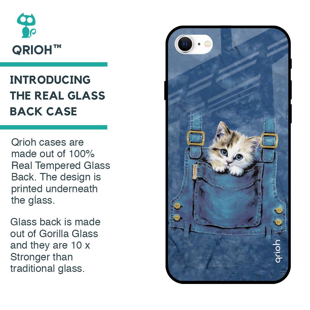 Kitty In Pocket Glass Case For iPhone SE 2022