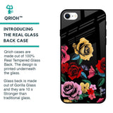 Floral Decorative Glass Case For iPhone SE 2022