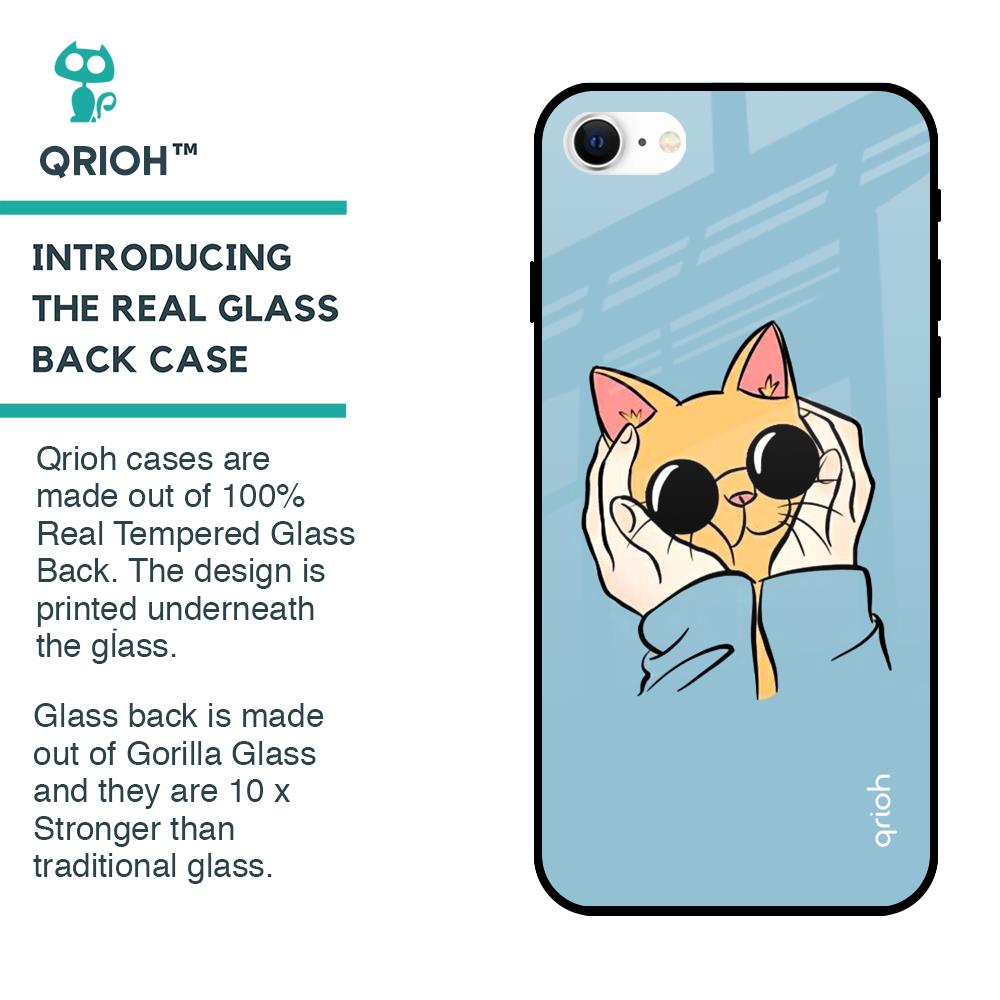 Adorable Cute Kitty Glass Case For iPhone SE 2022