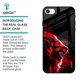 Red Angry Lion Glass Case for iPhone SE 2022