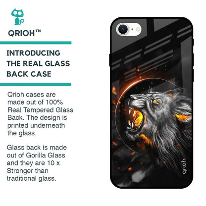 Aggressive Lion Glass Case for iPhone SE 2022