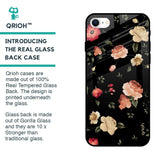 Black Spring Floral Glass Case for iPhone SE 2022