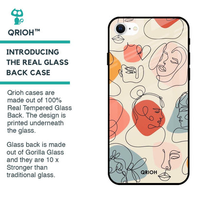 Abstract Faces Glass Case for iPhone SE 2022