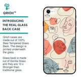 Abstract Faces Glass Case for iPhone SE 2022