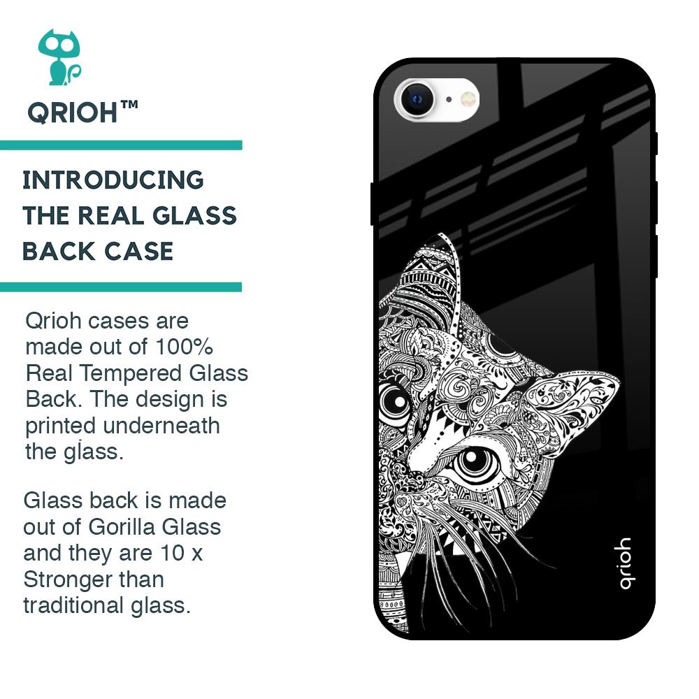 Kitten Mandala Glass Case for iPhone SE 2022