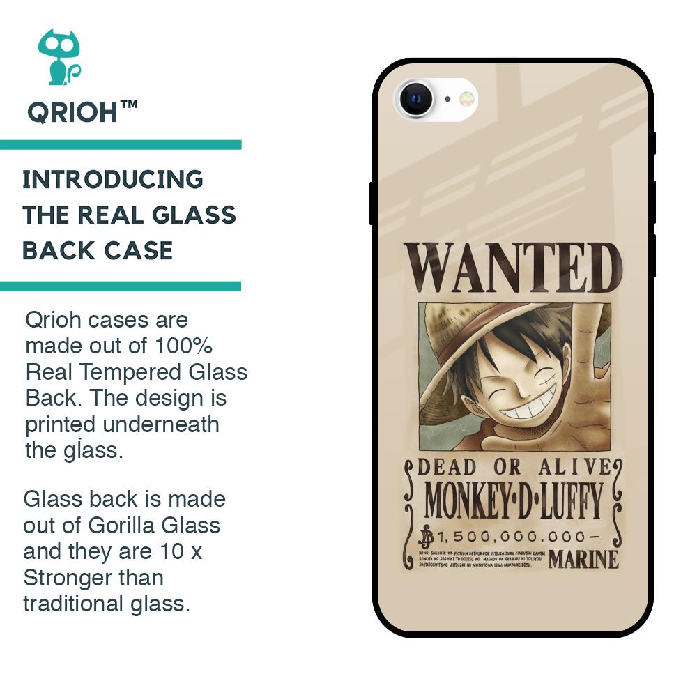 Luffy Wanted Glass Case for iPhone SE 2022