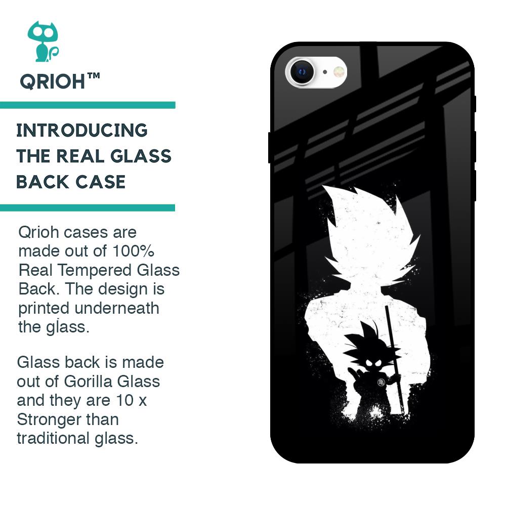 Monochrome Goku Glass Case for iPhone SE 2022