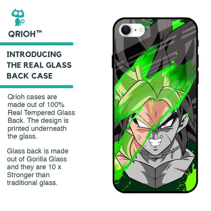 Anime Green Splash Glass Case for iPhone SE 2022