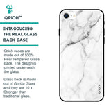 Modern White Marble Glass case for iPhone SE 2022