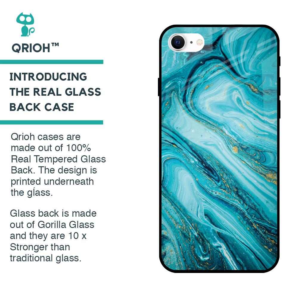 Ocean Marble Glass Case for iPhone SE 2022
